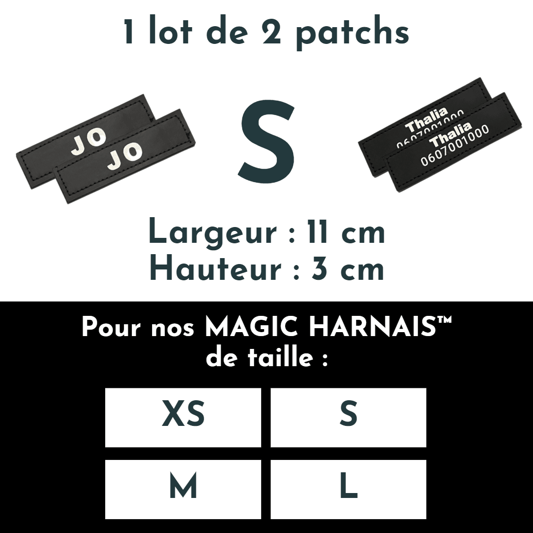 Patchs / Etiquette avec velcro et personnalisés pour harnais de chien. - Le monde de Poppy