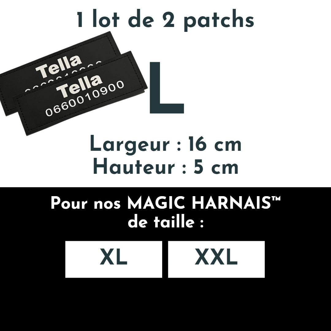 Patchs / Etiquette avec velcro et personnalisés pour harnais de chien. - Le monde de Poppy