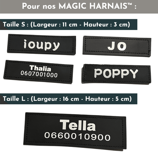 Patchs / Etiquette avec velcro et personnalisés pour harnais de chien. - Le monde de Poppy