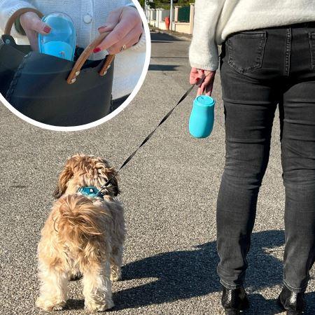 Gourde d'eau portable 2 en 1 pour votre chien en promenade | DogBottle™ - Le monde de Poppy